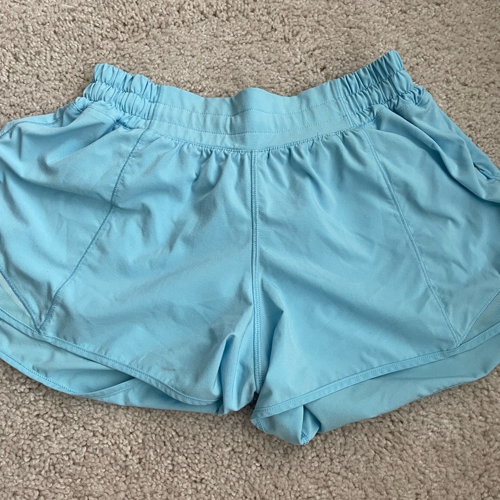 Lululemon Blue Chill Hotty Hot LR 4in - Liners Cut Out